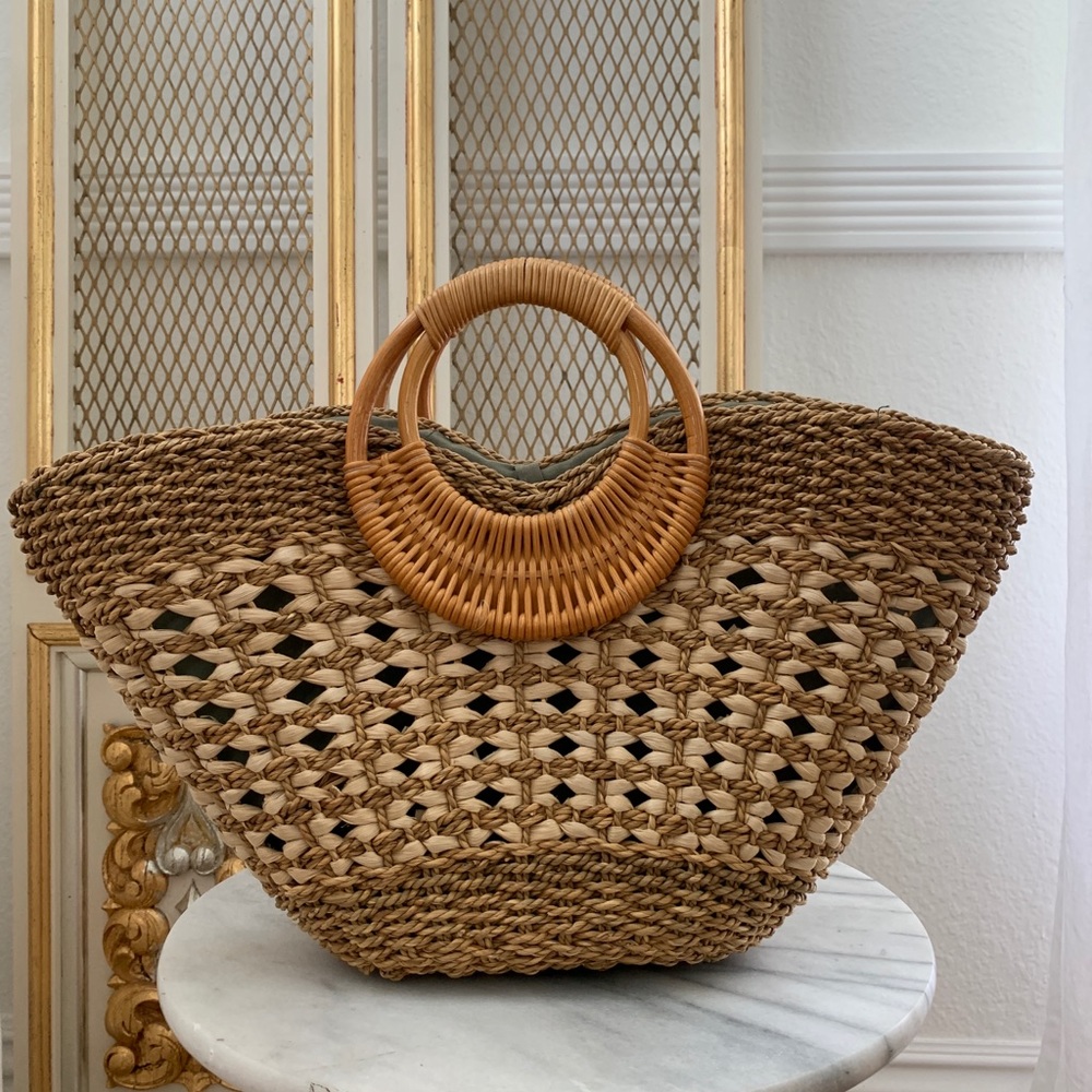 Xsetmar Straw Bag Lined Multi Color - image 1